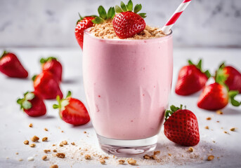 strawberry smoothie with fresh berries