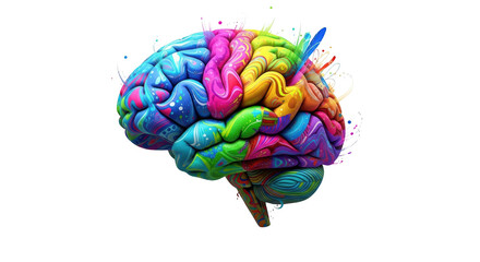 Creative colorful artistic human brain representing creativity and intellect representation emphasizing brain, mind, anatomy with elegant