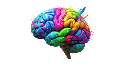 Creative colorful artistic human brain representing creativity and intellect representation emphasizing brain, mind, anatomy with elegant