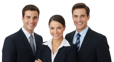 Detailed representation of confident business team portrait on white (1) highlighting business, team, portrait in realistic