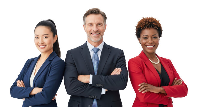 High quality illustration of confident diverse business team standing together representing people, team, group for modern - Powered by Adobe