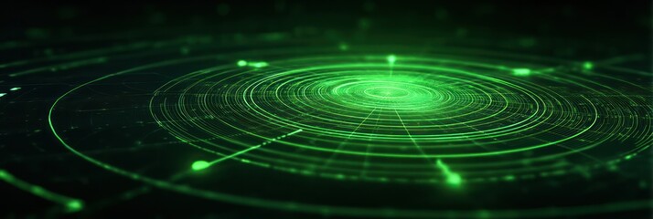 Obraz premium Abstract data visualization with green circles