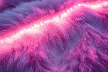 Vibrant pink and purple furry texture with a glowing diagonal light strip, creating a soft, ethereal aesthetic background.
