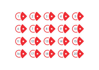 Vector numbers 1-20. 1-20 numbers concept for business, education, technology world