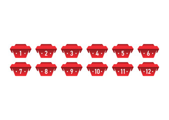 Numbers 1-12 concept. Numbers 1-12 for education, business, technology world