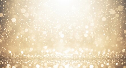 Elegant warm golden shimmering background with bokeh lights and a sparkling glitter surface