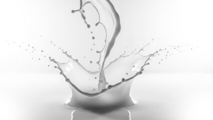 Elegant white liquid splash frozen in time, forming a dynamic crown shape