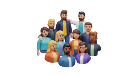 Diverse group of people together showing detailed concept of people, group, team with professional style and