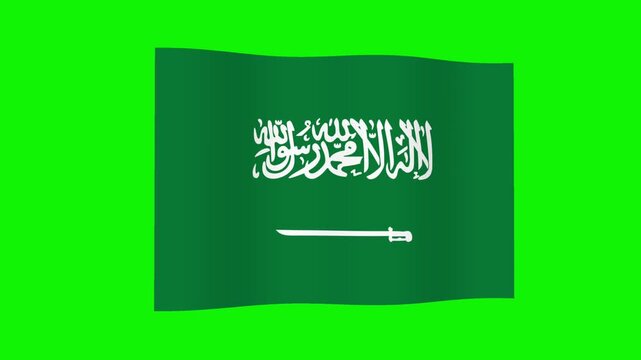 saudi arabia flag Saudi Arabia Flag Waving on Green Screen