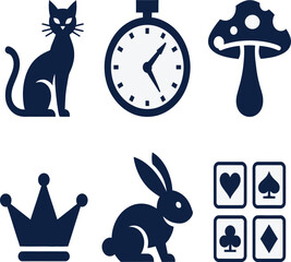 Set of funny cartoon animals