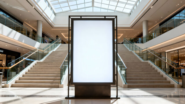 blank billboard in the airport