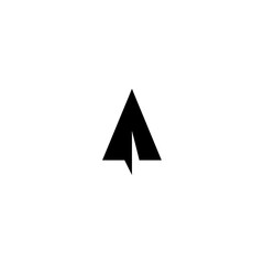 Fototapeta premium Minimalist Paper Airplane Icon on White Background.