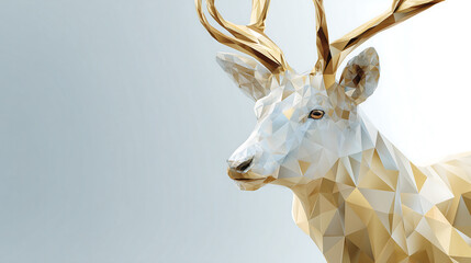 head of a deer polygon gold