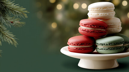 Macarons on a white plate