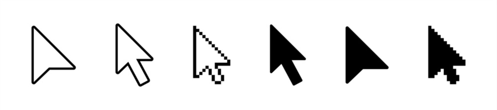 Cursor mouse click icon set. Click arrow icons , computer mouse click cursor icons , vector icon set.