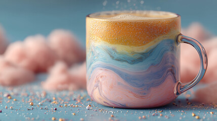 Minimalistic coffee mug levitating mockup kitchenware drink container modern design lifestyle product generated AI