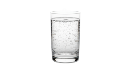 Glass of sparkling carbonated water isolated on white background captured artistically highlighting water, glass, sparkling ideal