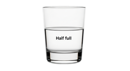 Half full glass of water representing optimism detailed photography expressing half, full, empty designed for promotional,