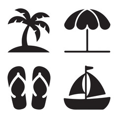 Coastal umbrella icon depicting soft seaside relaxation in warm sunlight