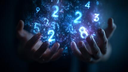 the figures which are taking off from hands, the world of numerology