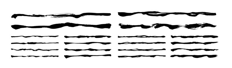 筆で書いた手書きの線のセット