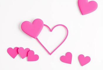 Pink heart symbol on light background, conveying love and appreciation,  feeling,  emotion