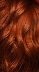 Vibrant copper-colored hair, radiant and distinctive, with a fair complexion and delicate freckles, offering a unique visual ,red hair ,vivid hair ,distinctive
