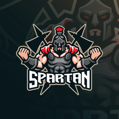 Spartan mascot logo design vector. Spartan illustration for sport and esport team.