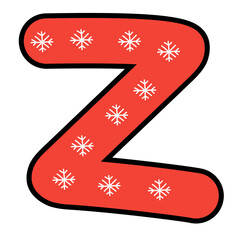 red christmas alphabet vector