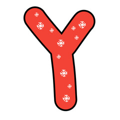 red christmas alphabet vector