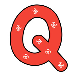 red christmas alphabet vector