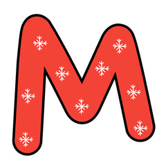red christmas alphabet vector