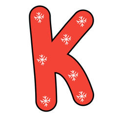 red christmas alphabet vector