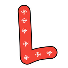 red christmas alphabet vector