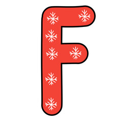red christmas alphabet vector