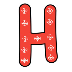 red christmas alphabet vector