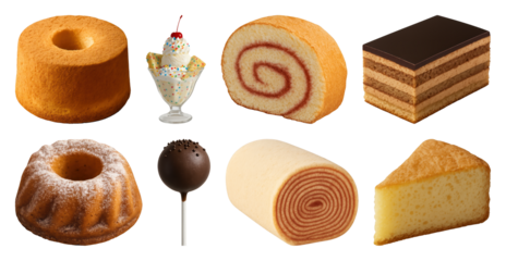 Assorted delicious cakes and desserts