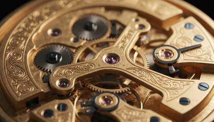 A macro view of an ornate mechanical watch movement showcasing craftsmanship and precision engineering. This image conveys themes of luxury expertise and the timeless trend of artisan manufacturing