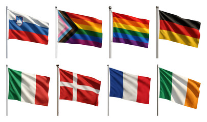Diverse international flags collection