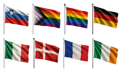 Diverse international flags collection