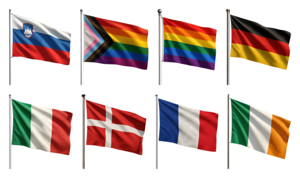 Diverse international flags collection - Powered by Adobe