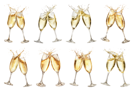 Champagne glasses clinking celebration