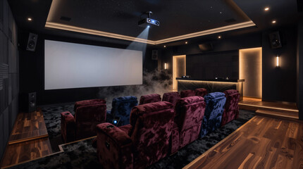 Luxury private home cinema interior