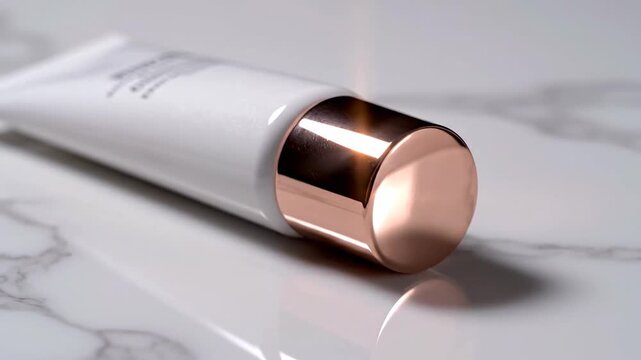 Elegant Skincare Product Mockup with Glowing Cap Animation.