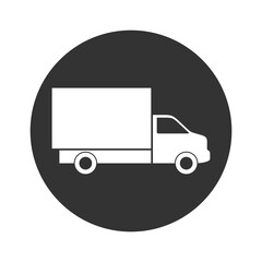 Delivery truck circle icon isolated on transparent background