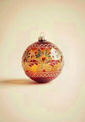 Sophisticated Jewel Tone Deep Glass Bauble with Gold Leaf Accents Luxury Ornament Isolated Premium