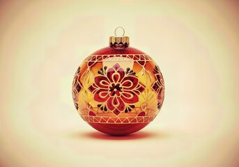 Sophisticated Jewel Tone Deep Glass Bauble with Gold Leaf Accents Luxury Ornament Isolated Premium