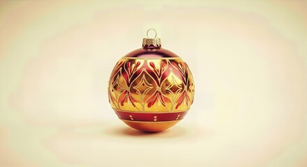 Sophisticated Jewel Tone Deep Glass Bauble with Gold Leaf Accents Luxury Ornament Isolated Premium