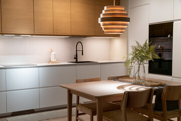 Modern kitchen interior with contemporary decor on a real state property