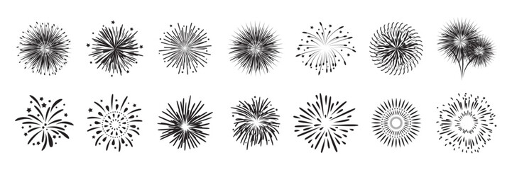 Firework burst collection in clean line shapes.